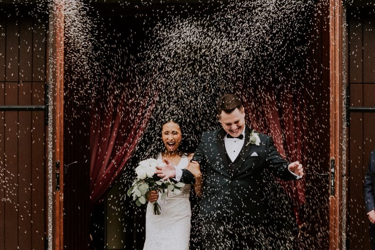 a man and woman in a suit and tie